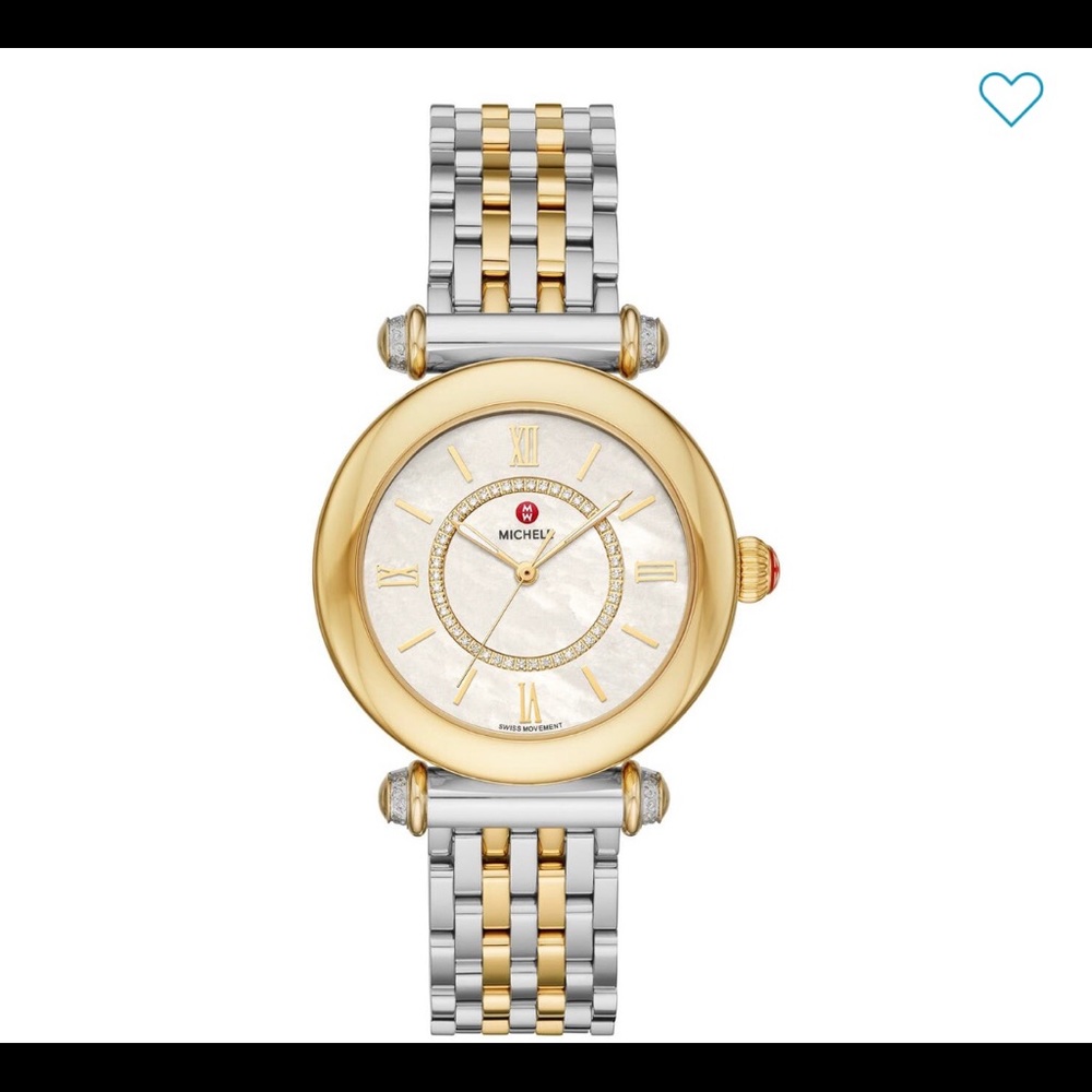 Michele-Women’s Caber Diamond Two-Tone Watch, 35mm